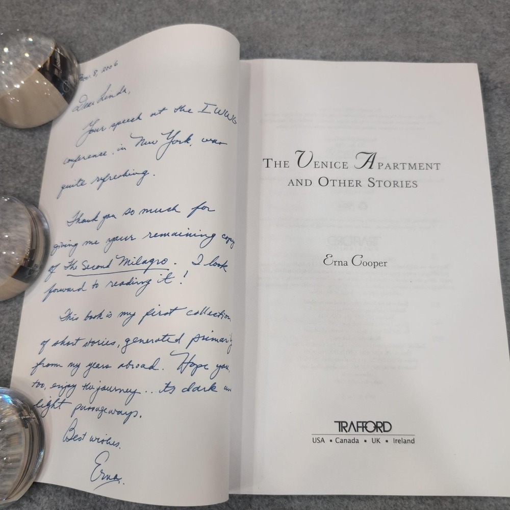 The Venice Apartment and Other Stories by Erna Cooper Paperback 2005 Signed - Picture 3 of 4
